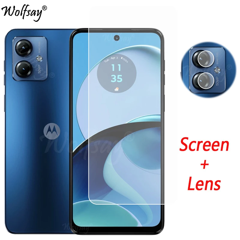 Camera Lens Protector For Motorola Moto G14 Screen Protector Tempered Glass For Moto G14 G 14 Glass For Moto G14 Glass 6.5 inch