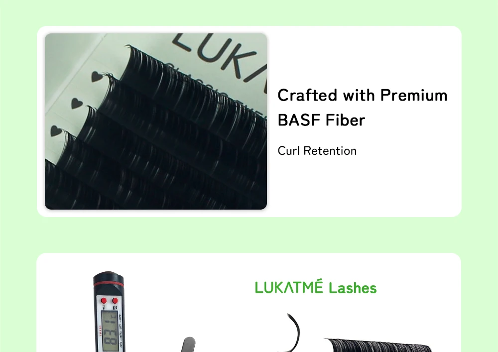 LUKATME Klassische Wimpernverlängerung C-Curl 8-15mm Mix Schwarz Premium Weiche Einzelwimpern Natürliche Faux-Nerz Klassische Wimpern – Detail 8