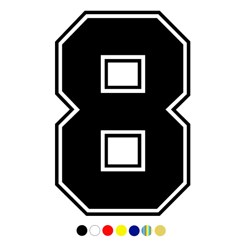 5/10/15/20/30cm number 8 digital 8 funny car sticker vinyl decal for auto stickers styling on door window choose size