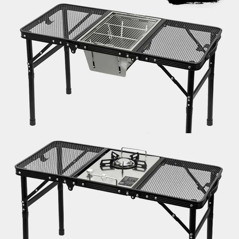 Outdoor IGT Folding Table Camping Ultralight Picnic Barbecue Table Self-driving Tour Car Lift Grid Table