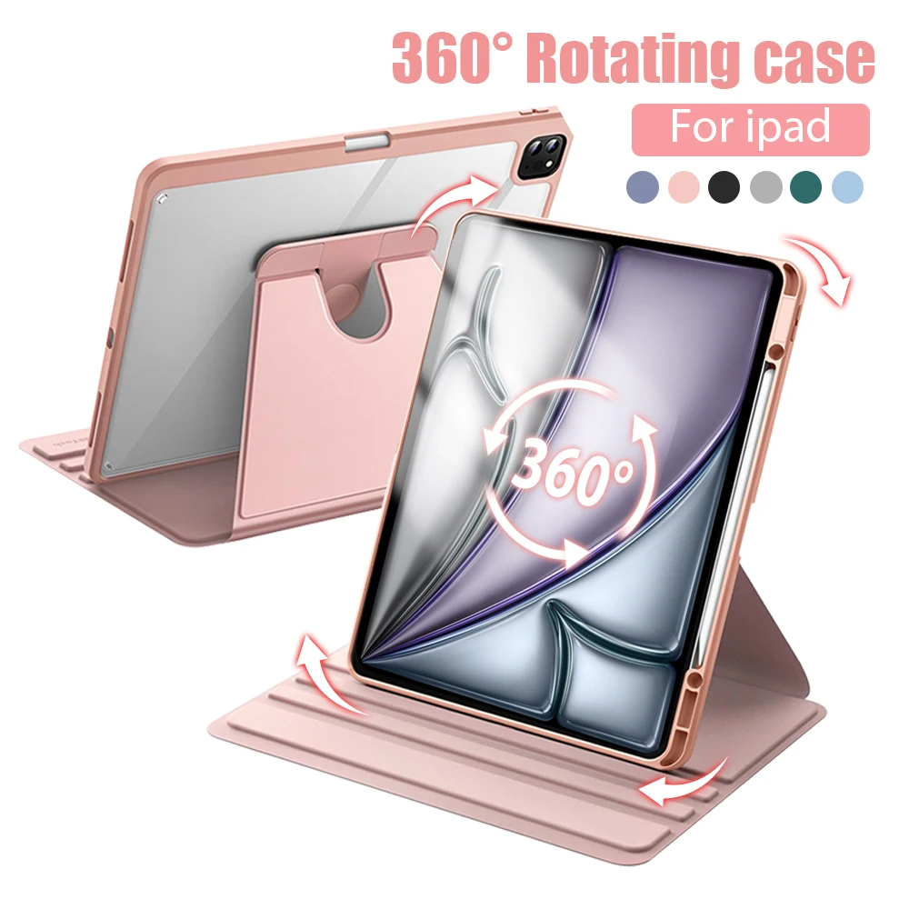 

360° Rotating Case For Ipad Pro Air 13 11 12 9 12.9 6th 9th 10th 8th Generation 10.9 7th 5th Mini 6 Air 5 4 3 2 2022 Funda Cover