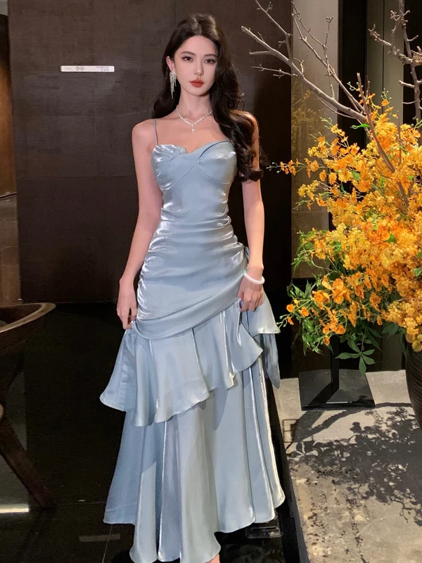 

Ele Glowing Lace Trim ter Dr Adult Ceremony Par Gown High-End Sensation Absolutely Beautiful Light Gown Summer Wear