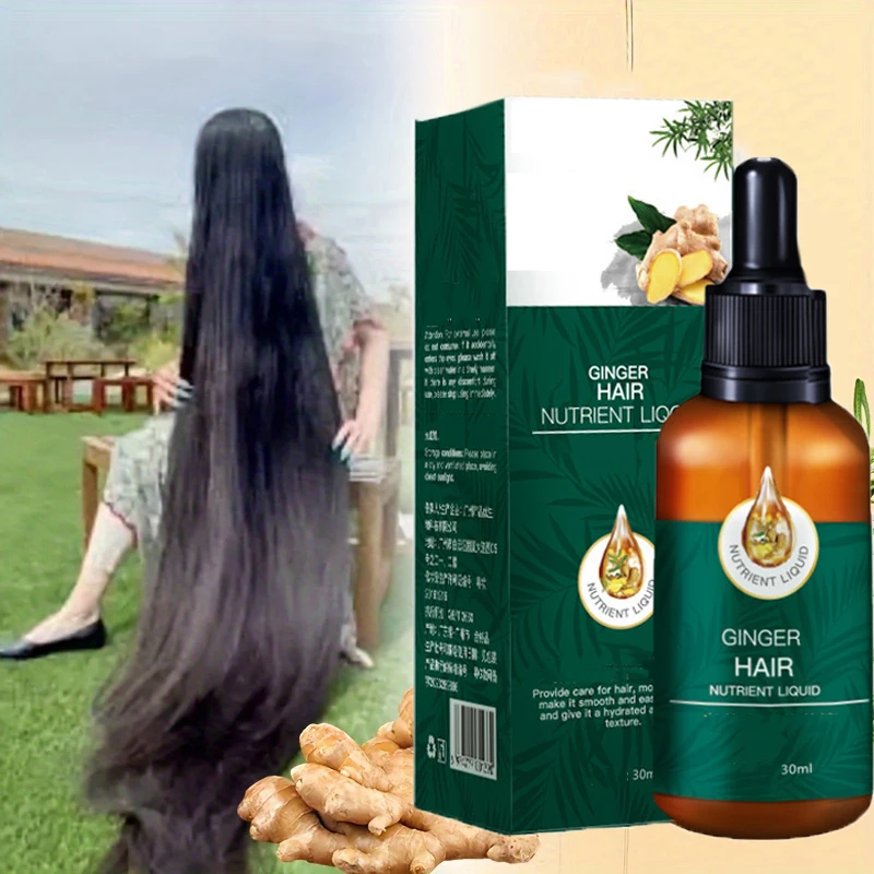 Ginger Hair Growth Essence Oil Anti Hair Loss Prevent Baldness Serum Fast Nourish Scalp Strengthen Hair Roots Nutrient Solution