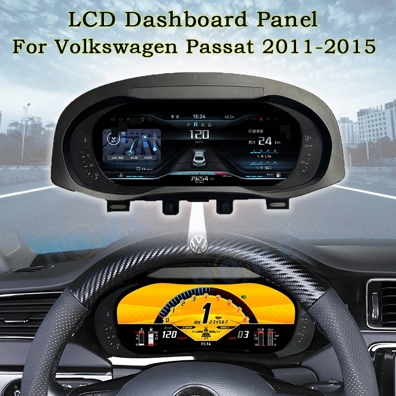 Digital Dashboard Panel Virtual Instrument Cluster CockPit LCD Speedometer For Volkswagen VW Passat 11-15 Speed Control System