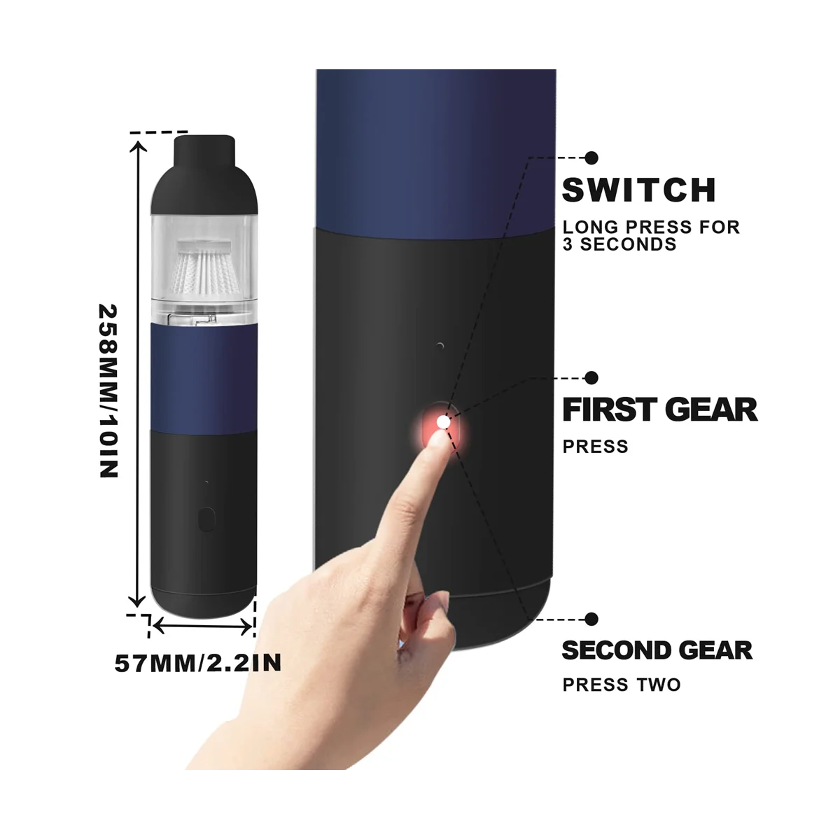 Fashion Handheld Vacuum Cordless Powerful Portable Handheld Vacuum Cleaner for Car Home Office Pets Hair Cleaning,C