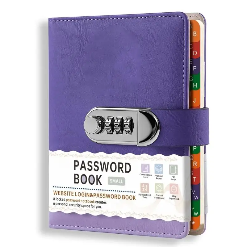 31BA Compacts B6 Size Password Notebook Featuring Build In Contact List, Website Phone Number and Important Note Organizers