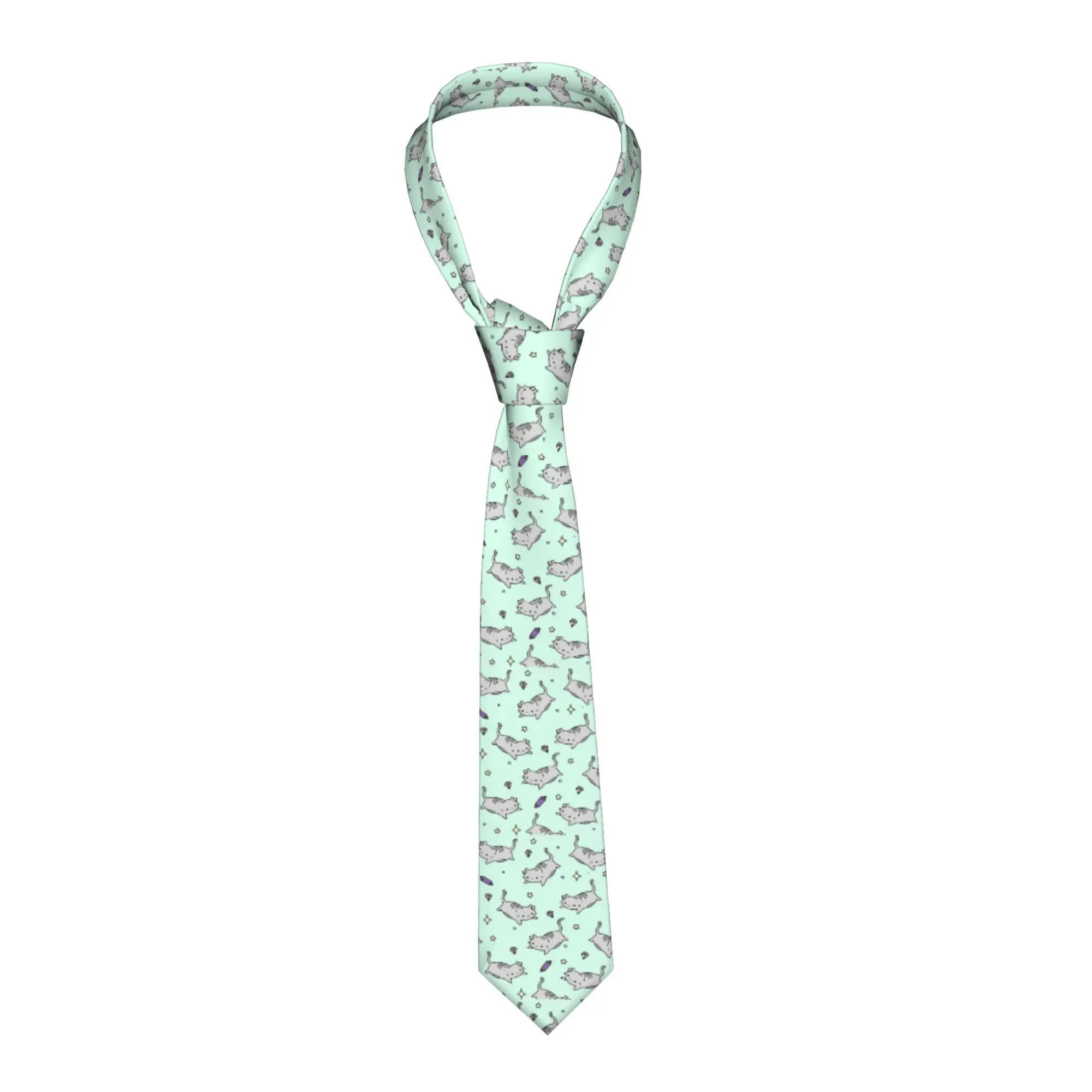 Kawaii P-Pusheencats Cat Men Necktie Silk 8 cm Wide Neck Tie for Mens Suits Accessories Cravat Wedding Accessories  Party