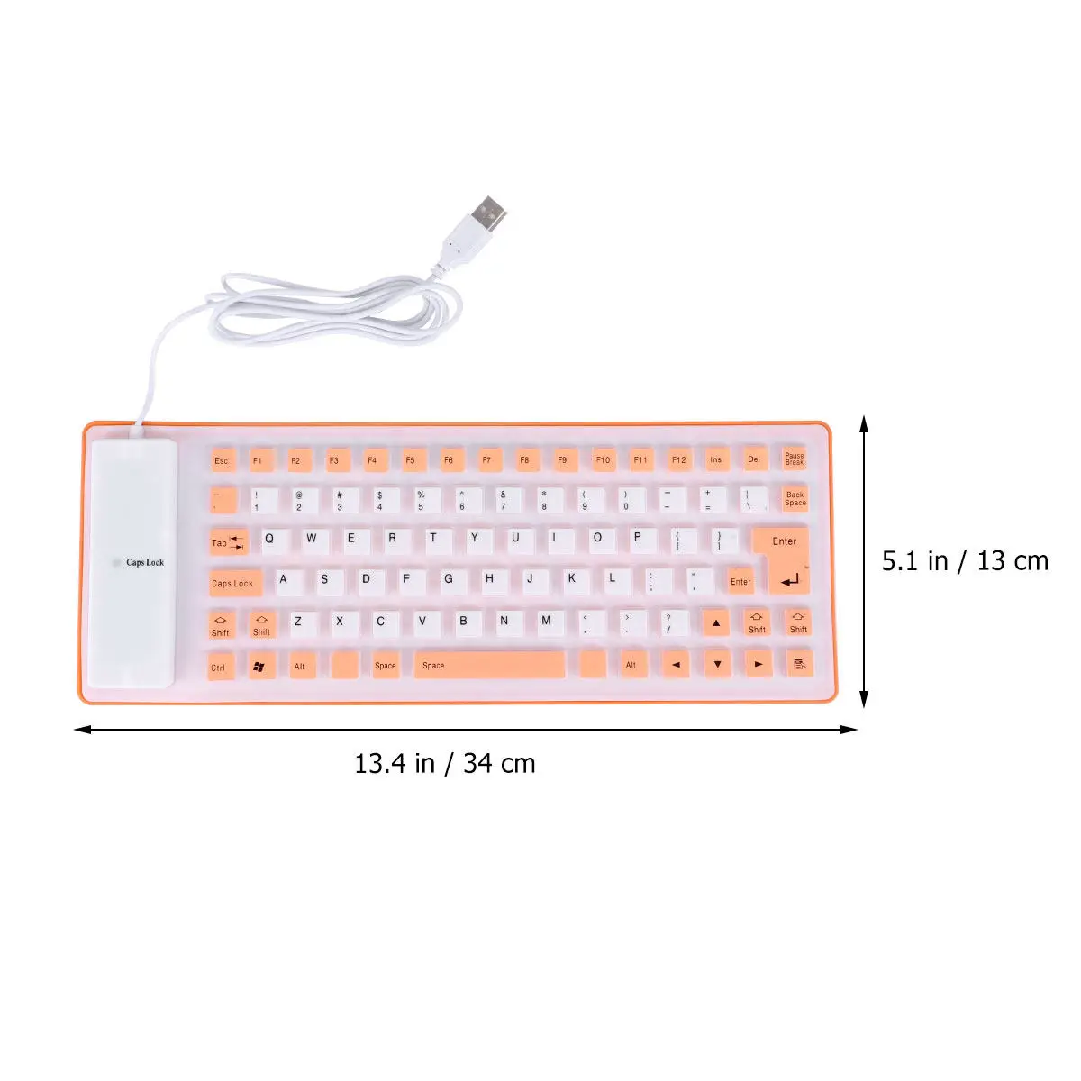 Silicone Keyboard Waterproof Foldable Usb External Keyboard For Computer Silent Roll Up Flexible 15M