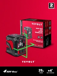 YEVOLT YVGLL4XS2 Green Cross Line Laser Level 2-Line Self-leveling Measuring Tools Construction Machine High Precision Nivel