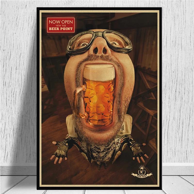 Beer Retro poster Home Furnishing decoration Kraft Poster Drawing Painting Wall stickers