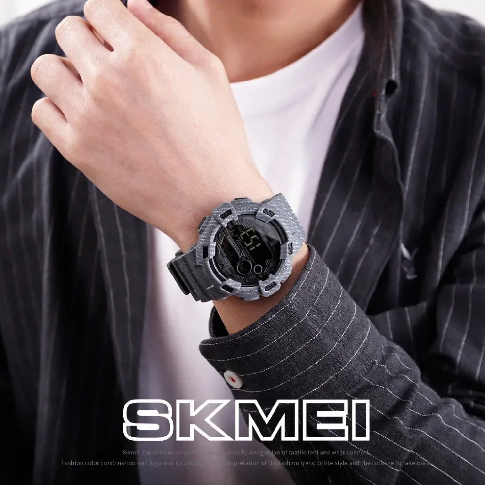 SKMEI 1472 Denim Digital Watch relogio masculino Sport Watch Men Alarm Clock Cowboy Waterproof Week Display Men Watches