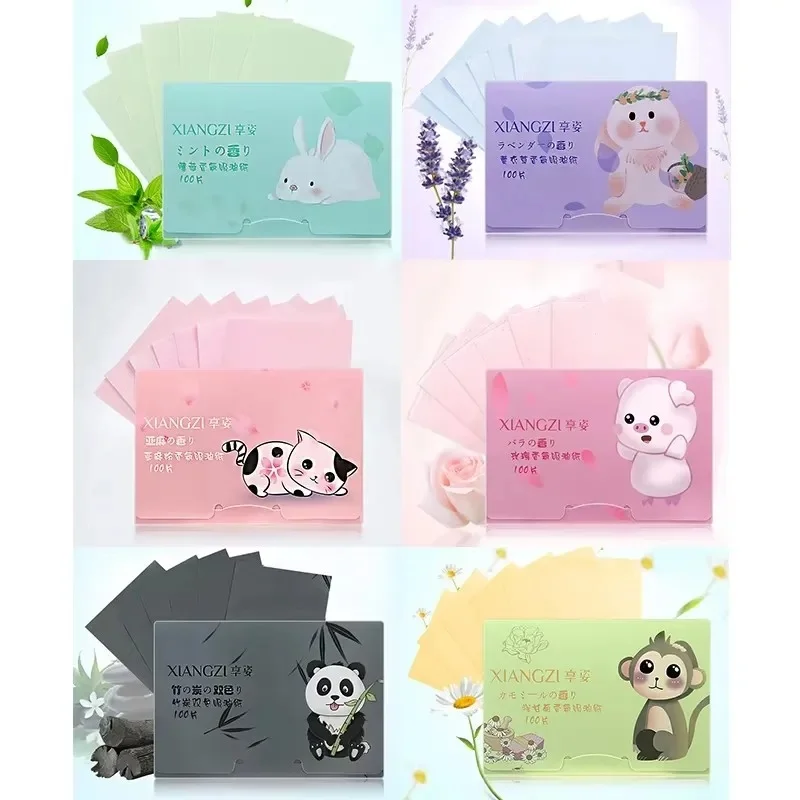 100-200Pcs Face Oil Protable Blotting Paper Matting Face Wipes Face Cleanser Oil Control Oil-absorbing Facial Towel Tools