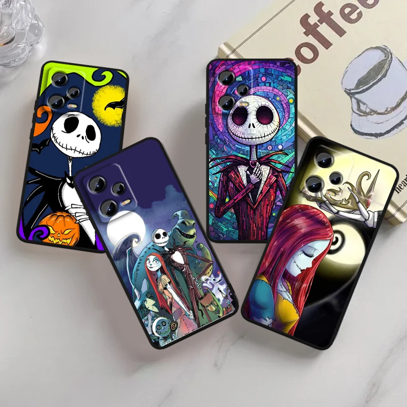 

Disney Jack Skellington Anime For Xiaomi Redmi Note 13 12R 12 12S Turbo 11 11T 11S 10 10S Pro Plus 5G Black Back Phone Case