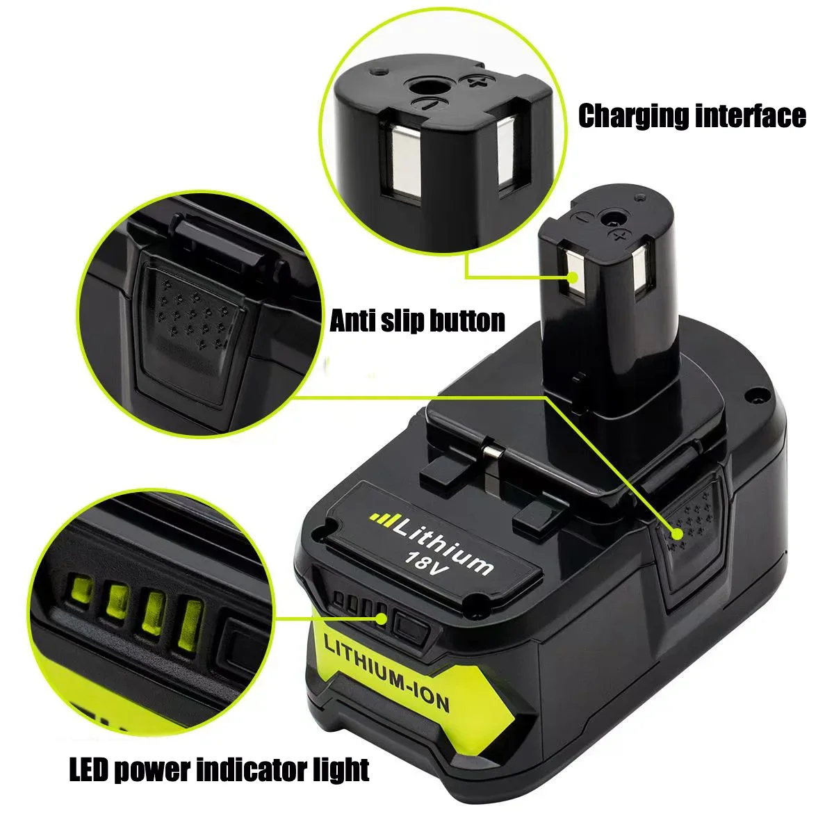 For 18v RYOBI 12800mAh P108 18V One+ Plus Battery 18 Volt Lithium-Ion Power Tools P104 P107 RB18L50 RB18L20 P108 Ryobi Replace