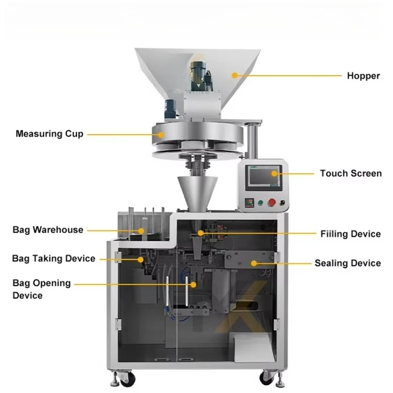 Commercial Prefabricated Bag Packaging Machine, Automatic Granule Packing Machinery for Tea, Lemongrass, Mint & Vanilla