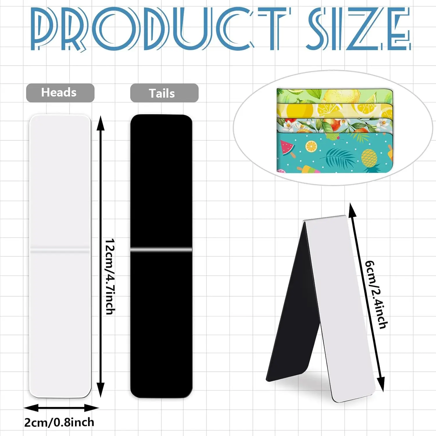 10/15PCS White Magnetic Bookmark DIY Book Marker Clip Sublimation Bookmarks, Magnetic Page Markers Clips for Booker Lover