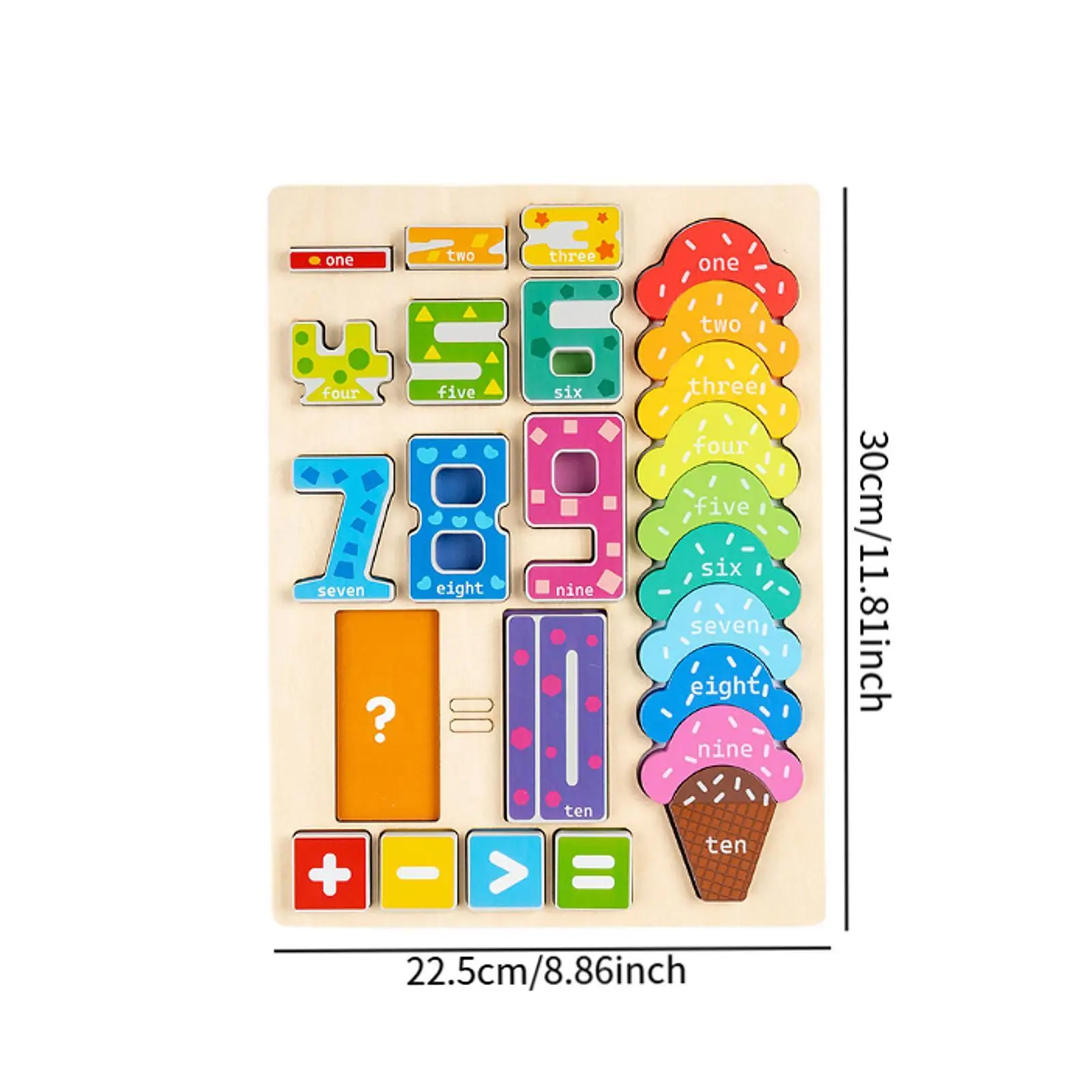 ของเล่นไม้ฝึกนับเลข เกมคณิตศาสตร์ ฝึกการประสานมือและตา การคำนวณตัวเลข สำหรับเด็กอายุ 3 4 5 6 7 ปี ของขวัญวันหยุดสำหรับเด็ก