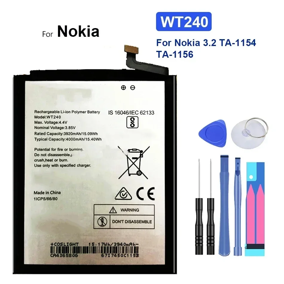 LC-620 WT240 WT330 Phone Battery For Nokia 3.2 TA-1154 TA-1156 4.2 7.2 Batteries 3.85V High Quality Bateria