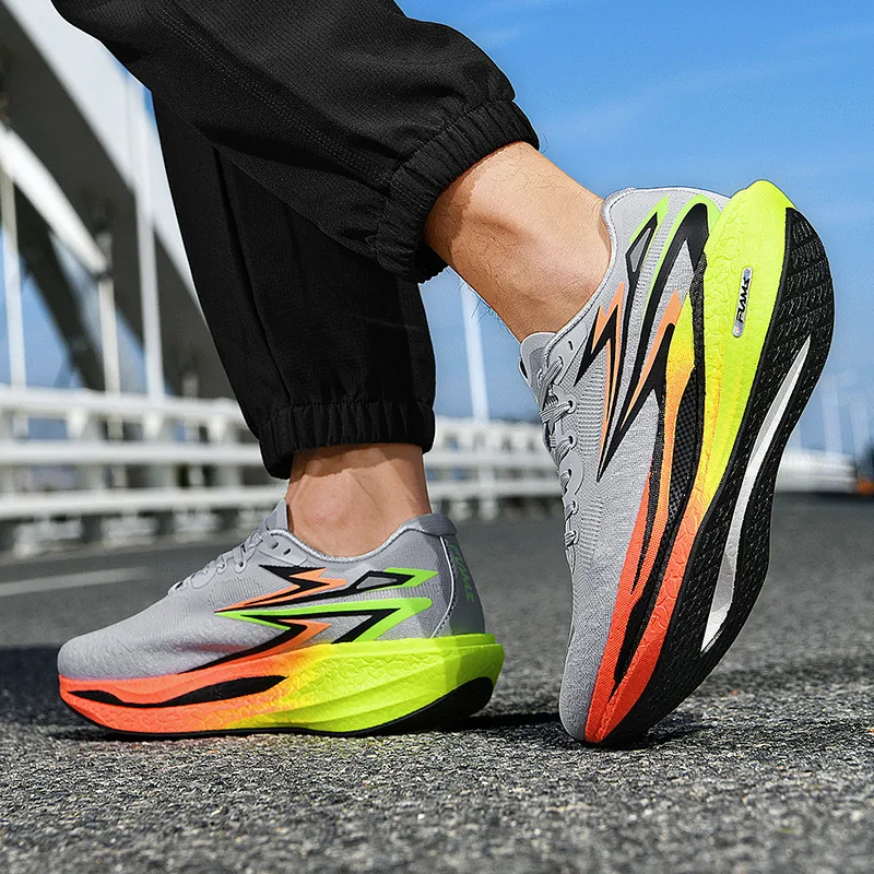 Herenschoenen mesh oppervlak ademend deodorant jeugd sport vrije tijd carbon plaat spel schokabsorberende hardloopschoenen