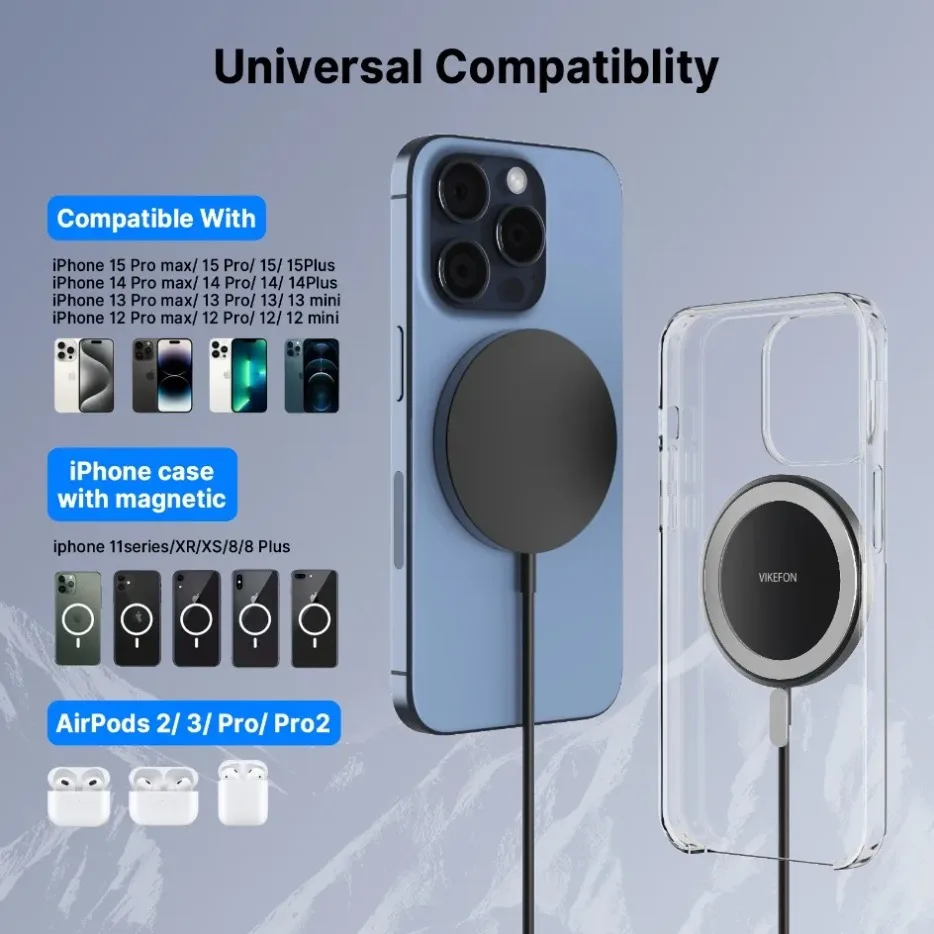 100W Fast Charging Station Magnetic Wireless Charger for Magsafe iPhone 16 15 14 13 12 Pro Max Airpods Earphone Samsung S24 S23 - náhled 6