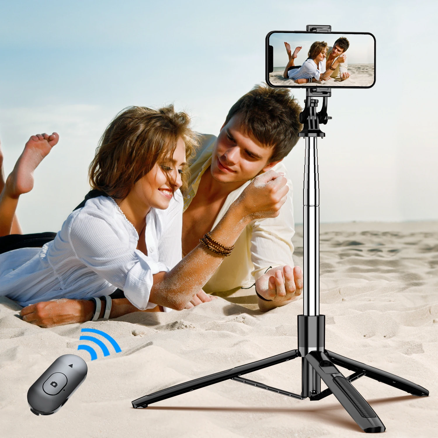 Q05 1580mm Wireless Live Bluetooth Tripod Foldable Monopod Selfie Stick Without Fill Light Tripe Stabilizer Stand for Cell Phone