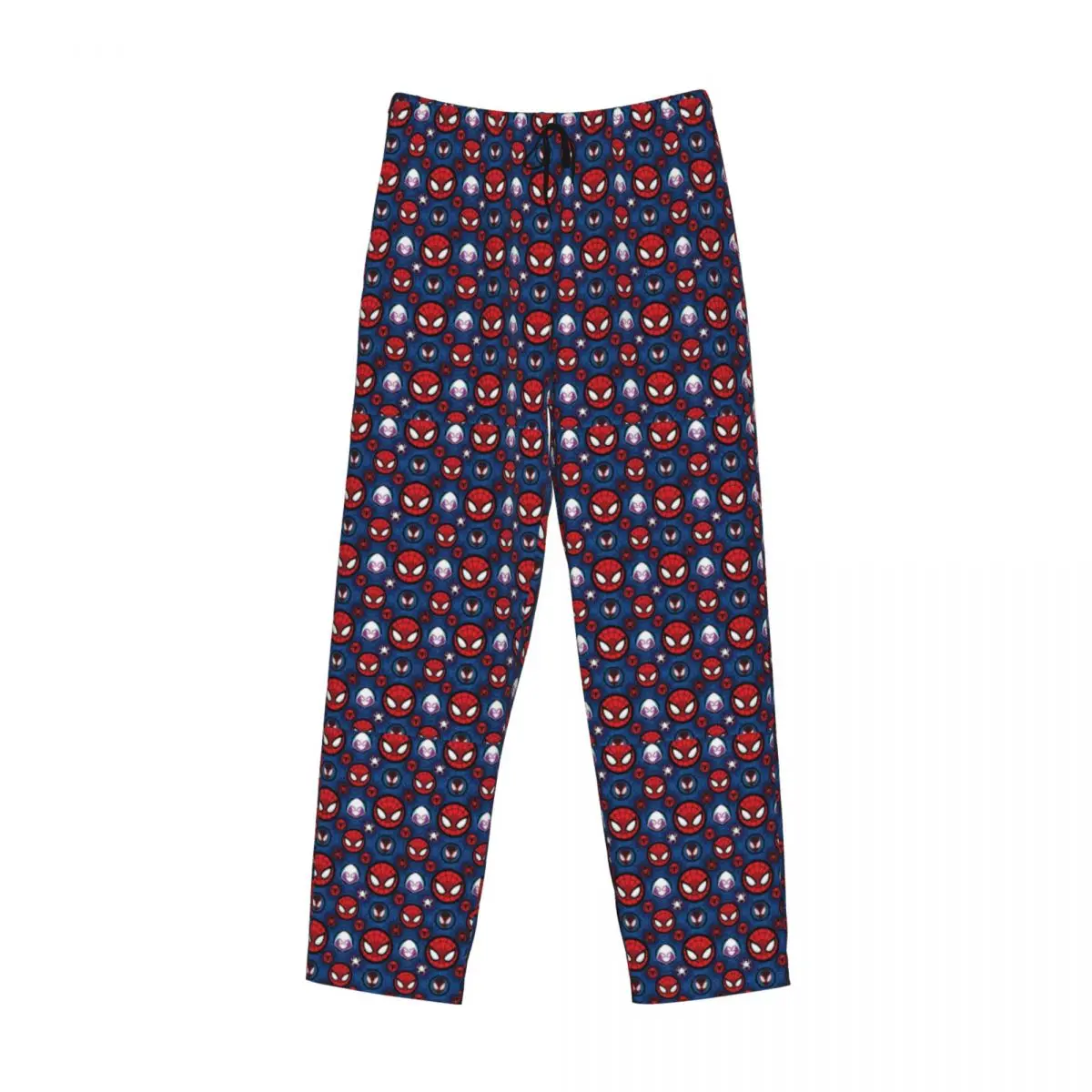 Custom Printed Spider Man Pattern Pajama Pants Men's Red Web Sleep Sleepwear Bottoms with Pockets