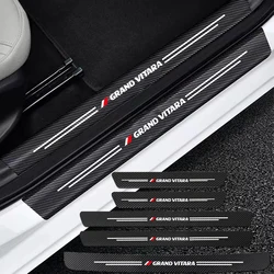 Auto Carbon Fiber Decals Stickers Car Door Threshold Scuff For Suzuki GRAND VITARA 2007-2017 2018 2019 2020 2021 2022accessories