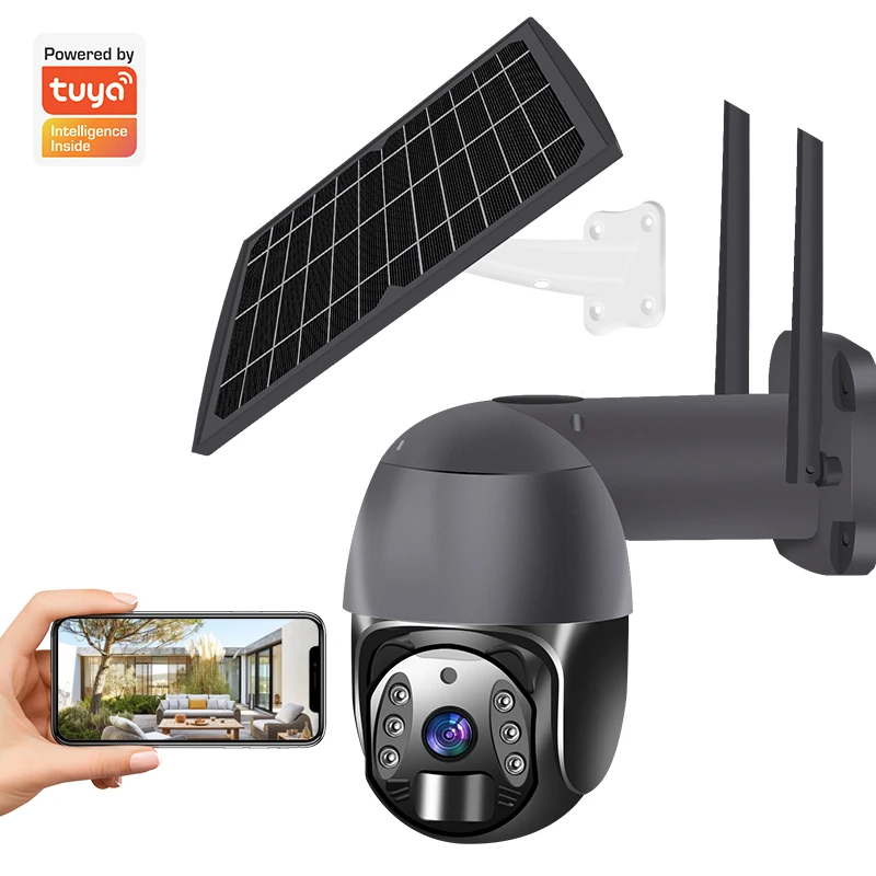 

Aneemor Solar PTZ Camera CCTV Outdoor Monitoring Wifi Outdoor 1080P PIR Human Detection Wireless Surveillance IP Panel Cameras