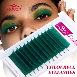 Fadvan Easy Fan Colored Lashes Red/Green/Blue/Green/Brown Auto Blooming Makeup False Eyelash 15-20mm