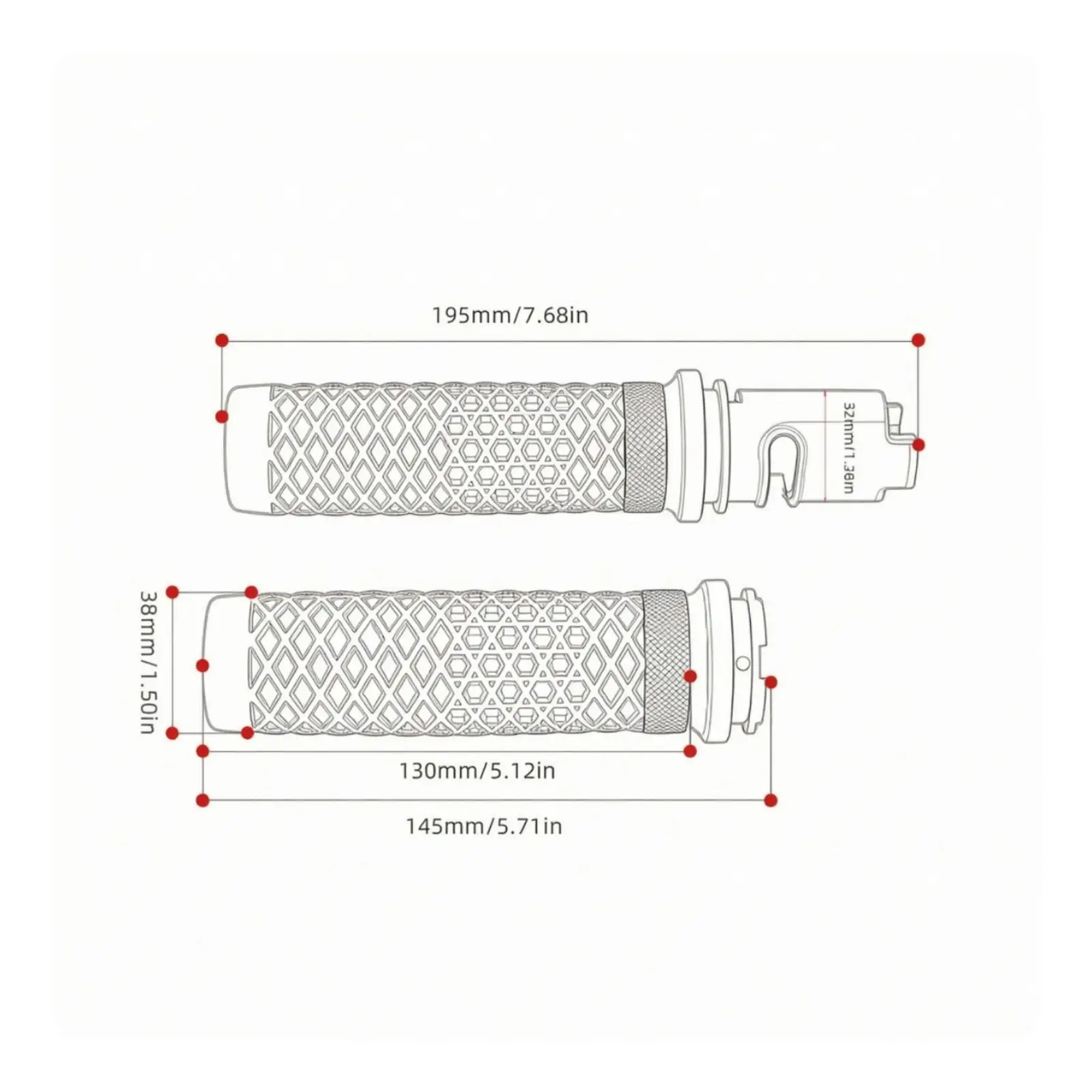 Diamond Texture Motorcycle Handlebar Grips Non Slip Rubber Aluminum Alloy Fit for Bagger 121CVO Highway Model Touring Motorcycle
