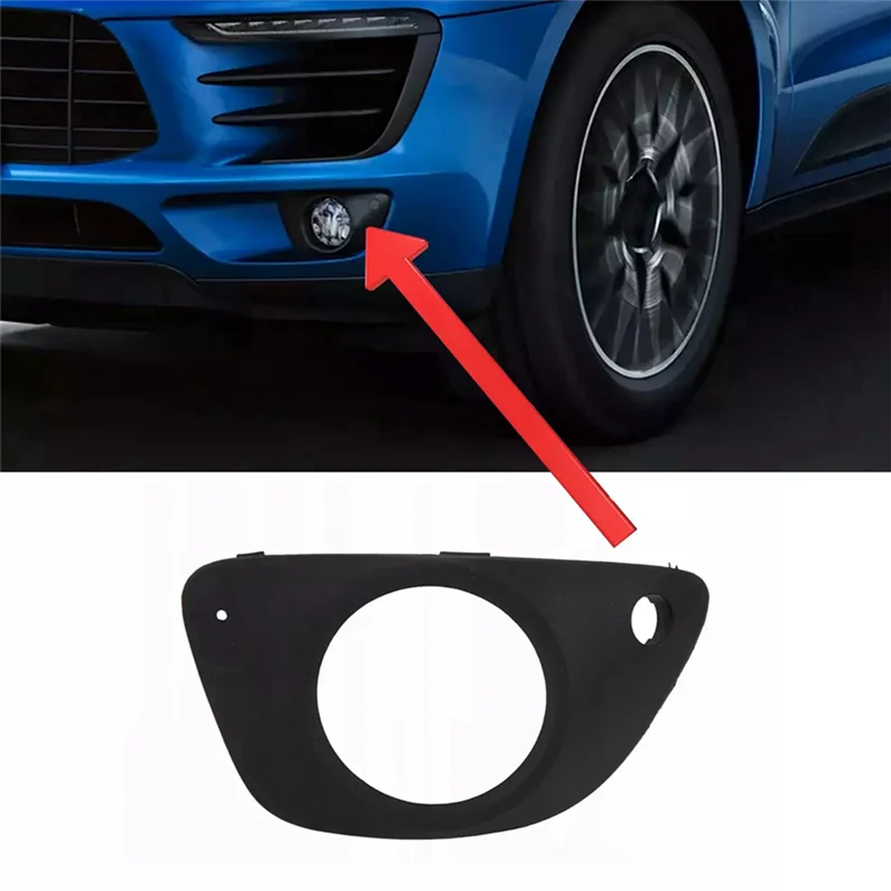 A42M-Pair Front Bumper Fog Lamp Trim Bezel Fog Light Decorative Cover For Porsche Macan 95B 2014-2017 95B807795B 95B807796B