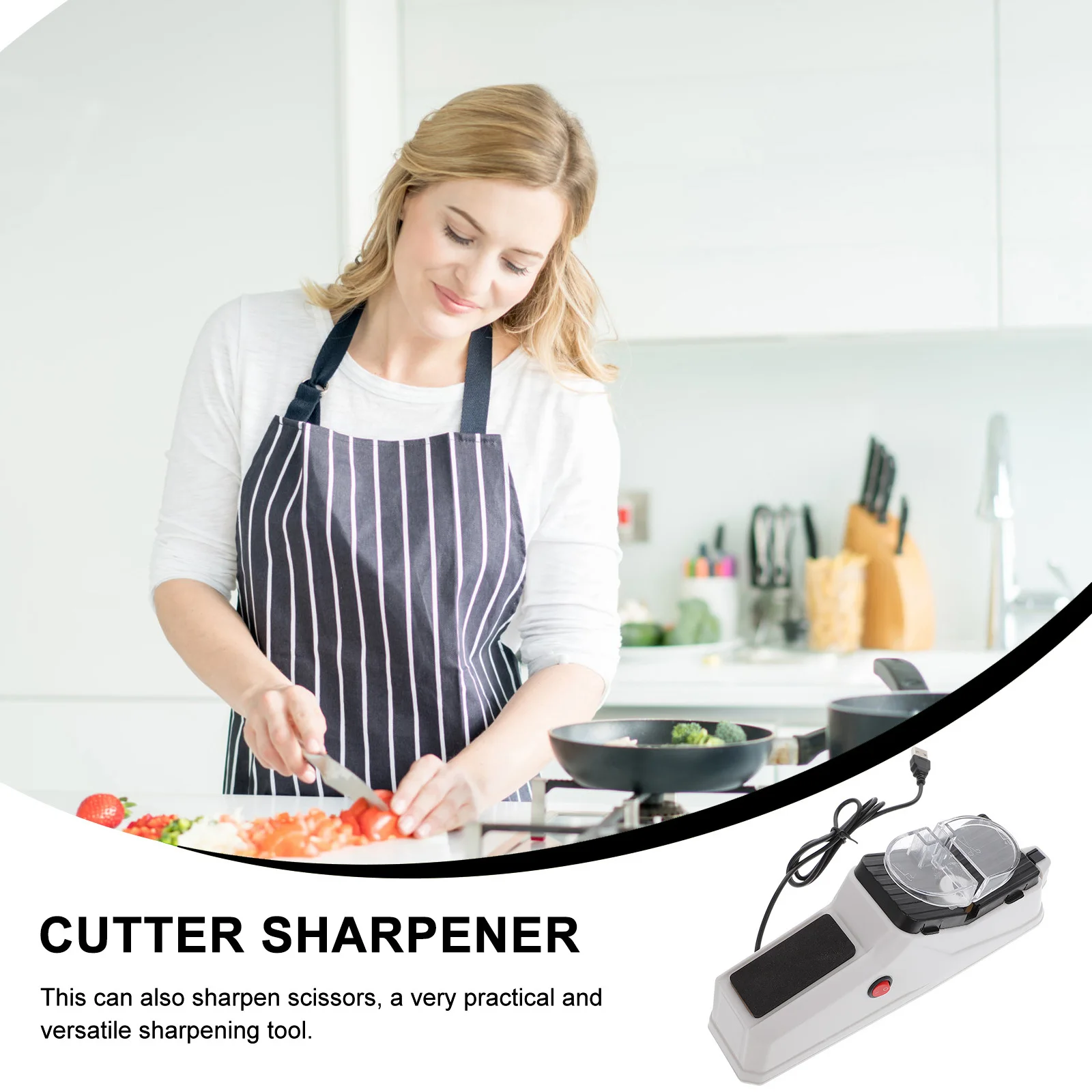 

Electric Sharpener Kitchen Multi-Purpose Practical Knives Sharpening Tool Cutter Sharpen Tool Ergonomic Non-Slip Design
