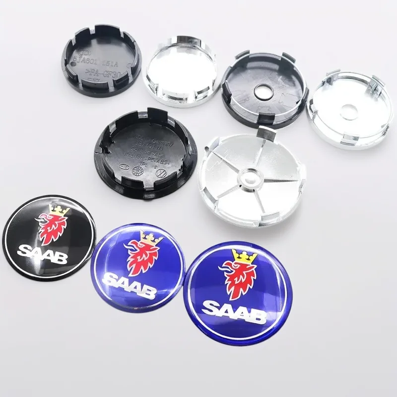 

4pcs 56mm 60mm 68mm SAAB Car Logo Wheel Center Hub Cap Rim Badge Covers Decal Refit Emblem Sticker Styling Auto Accessories