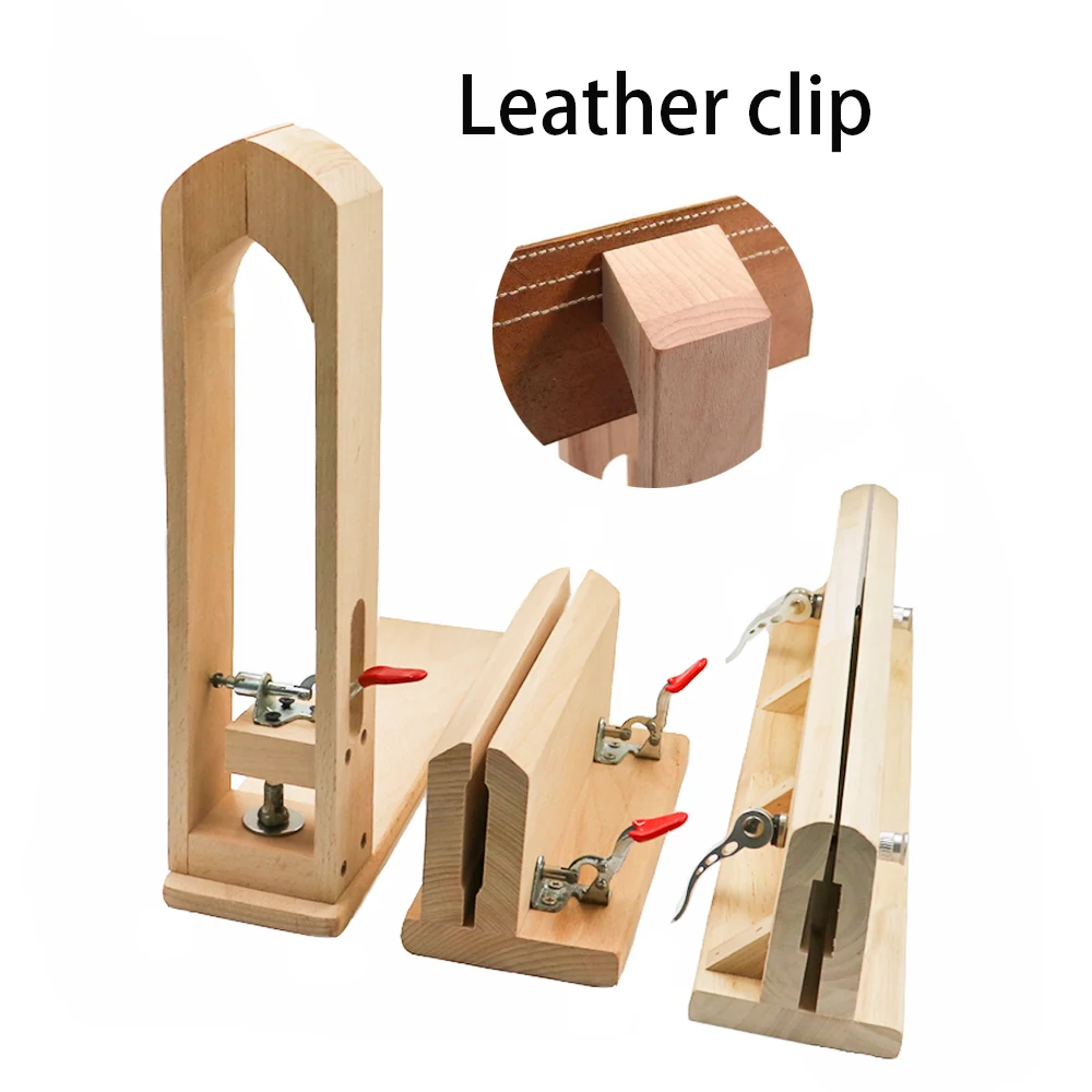 Leather Craft Hand Stitching Clamp Tool Desktop Horizontal Wood Clip for Leather Belt Sewing DIY Clip Horse Stitching Pony