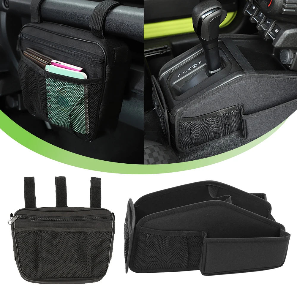 Car Front Gear Shift Co-Pilot Storage Bag Phone Holder Organizer for Suzuki Jimny 2019 2020 2021 2022 2023 Interior Accessories