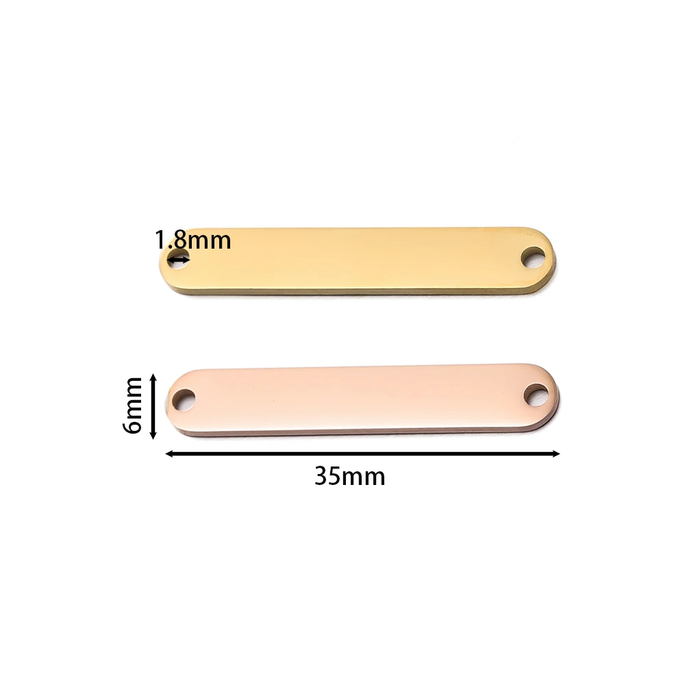 1Piece/Lot 6*35mm Stainless Steel Double Hole Long Strip Charms Pendants for Earrings Necklace DIY Jewelry Making Wholesale