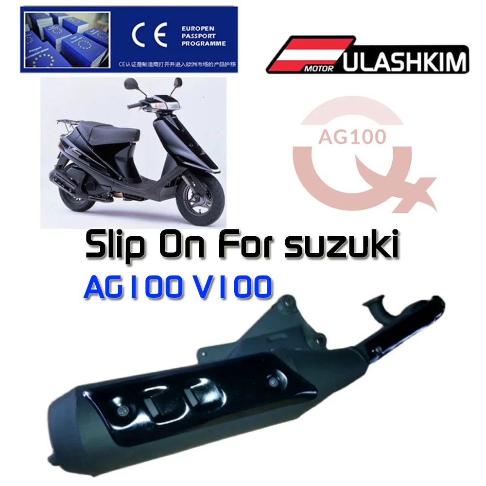 

AG100 V100 Motorcycle Exhaust Mascape Full System Slip On Middle Link Pipe Muffler For Suzuki V100 AG100