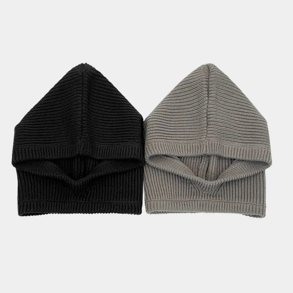 Men Brimless Cullover Masked Cap Gothic Knitting Autumn Casual Women High Street Luxury Designer Black Hat