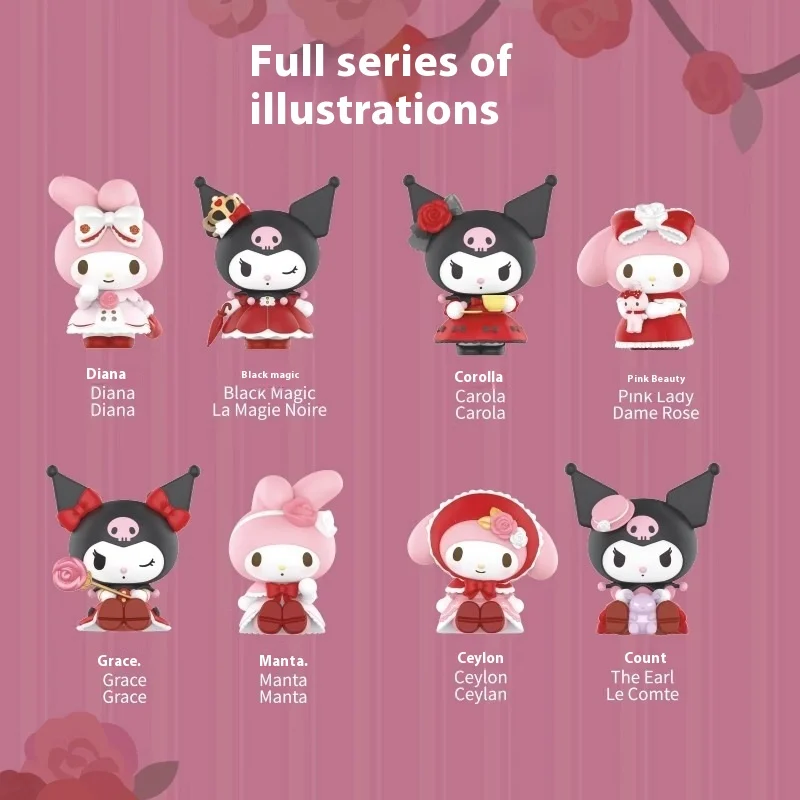 

New Sanrio Rose Earl Series Blind Box Cute Desktop Ornaments For Girls And Ladies Birthday Gifts