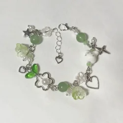 Forest critt bracelet handmade green fairy core jewelry