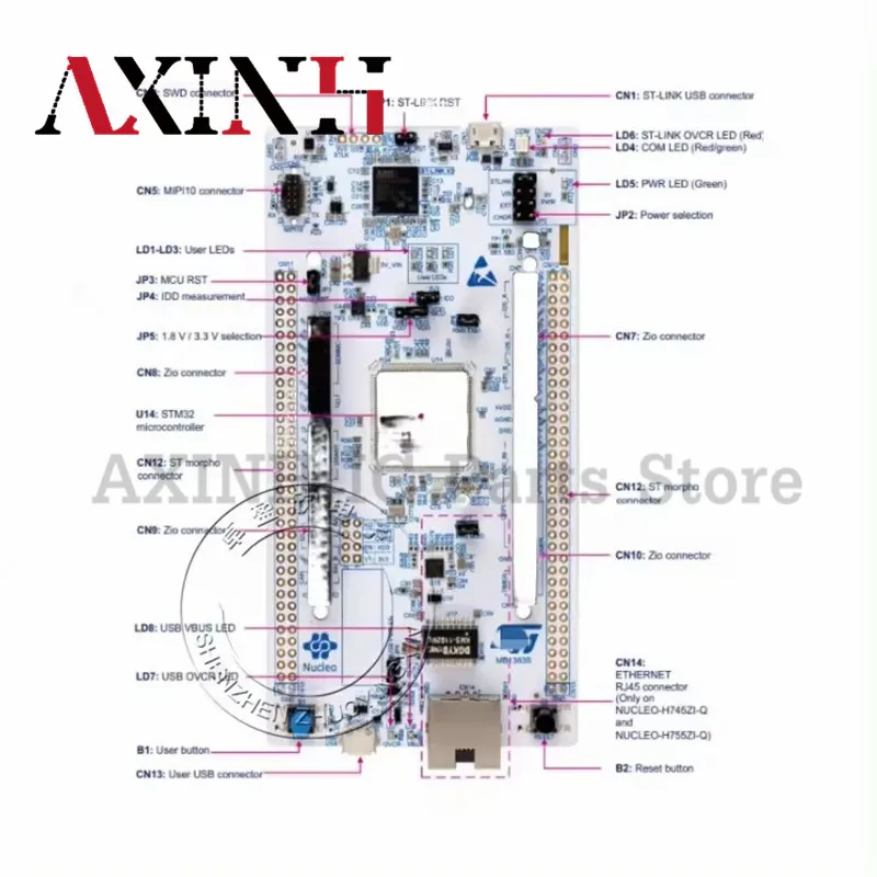 NUCLEO-H745ZI-Q (1piece)  NUCLEO-H745ZI-Q M7/M4 dual-core development board STM32H745ZIT6, Original In Stock