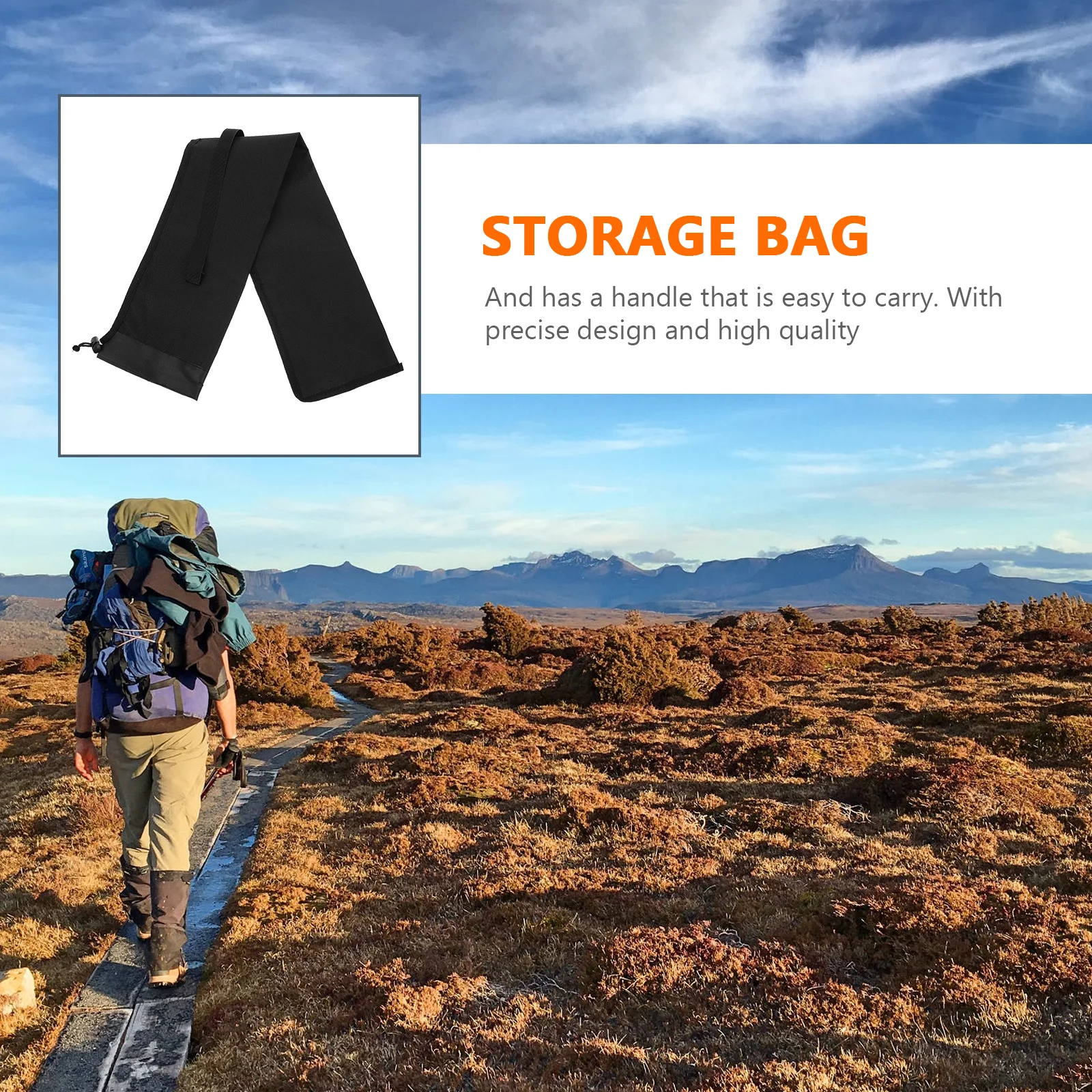 

2Pcs Alpenstocks Storage Pouch Waterproof Durable Hiking Poles Storage Bag Black Portable Carrying Holder Trekking Travel