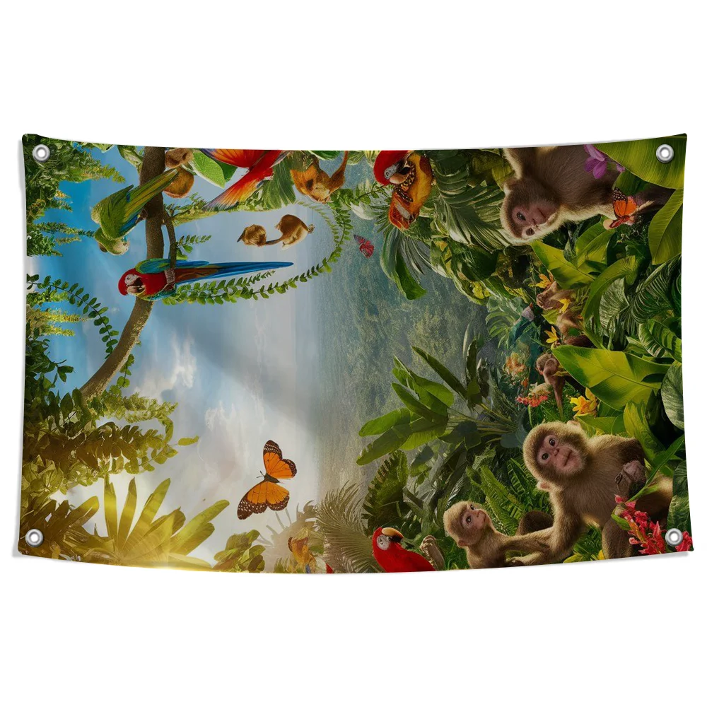 

Animal World Flag Home Decor Tapestry Flag to Hang Cartoon Garden Personalized Items Flags for Bedrooms Decoration
