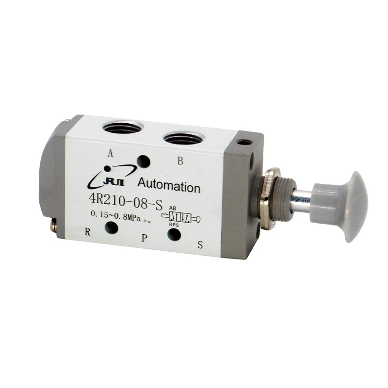 Manual Control Direct Acting Type 5/2 Way Draw Vale 1/4'' 4R210-08 Pneumatic Hand Push Pull Valve Pneumatic Parts
