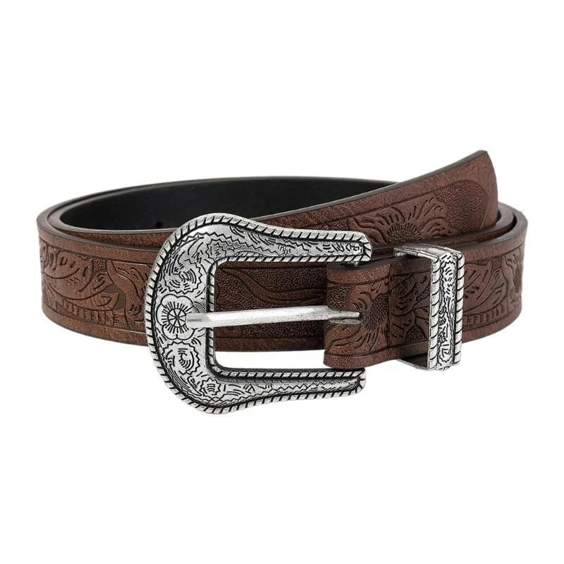 PU Leather Waist Belt Women Decorative Belt for Pants Jeans Vintage Turquoise Buckle Waiststrap Elegant Waist Decors