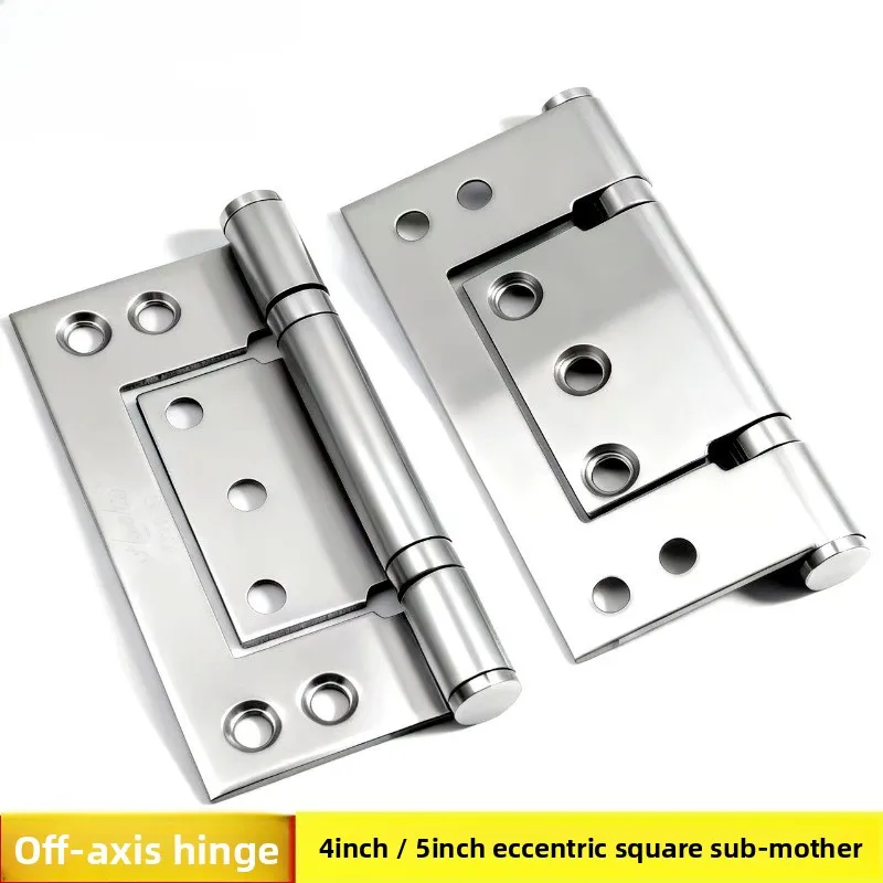Hinge doors and windows hardware accessories, household wooden doors, thickened stainless steel, 4-inch off-axis hinge