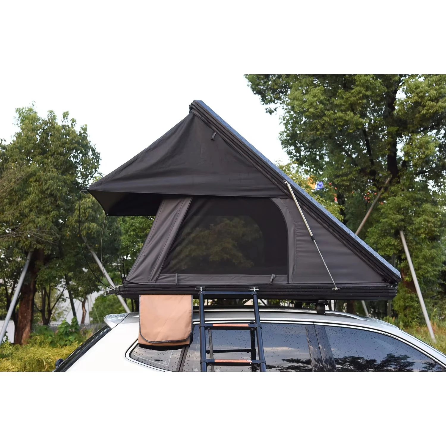 Foldable Aluminum Hard Shell Roof Top Tent Black Waterproof Tente De Toit Oxford Fabric High Camping Car Rooftop Tent