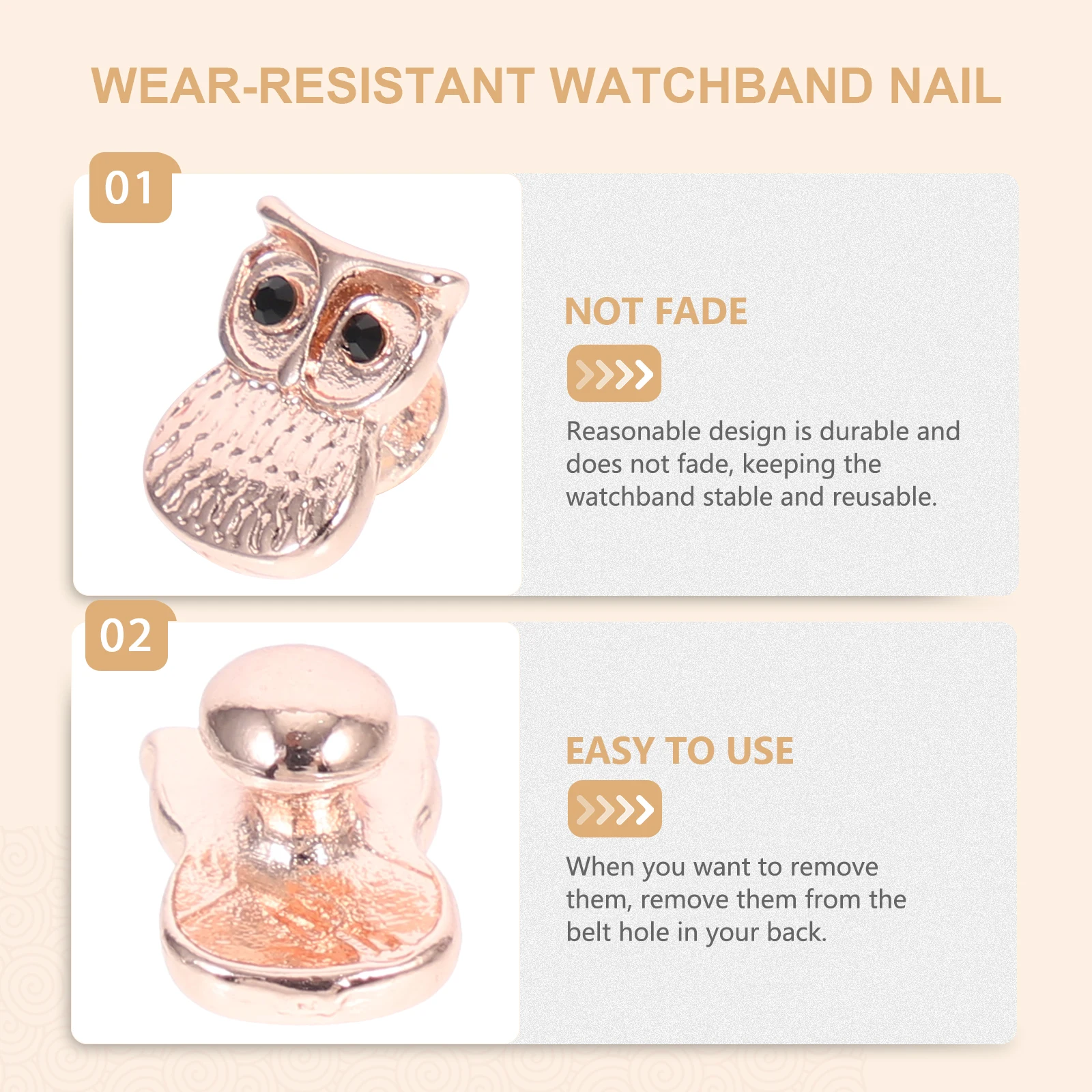 

Owl Decorative Watchband Charm Premium Alloy Durable Smartwatch Ornament Accessory Bright Color Stable