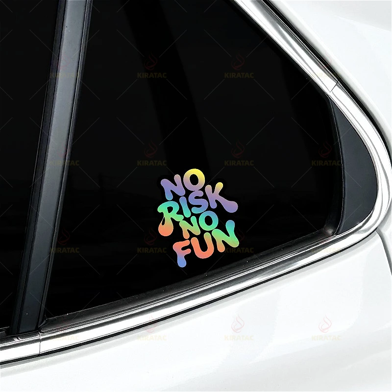Funny No Risk No Fun Quote Sticker Waterproof Vinyl Decal Car Motorcycle Bike Helmet Laptop Decoration