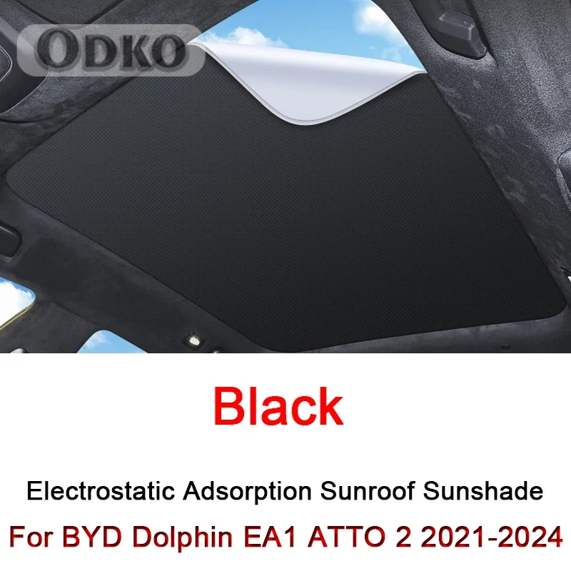 Car Electrostatic Adsorption Sunroof Sunshade Cover For BYD Dolphin EA1 ATTO 2 2021-2023 2024 Heat Insulation Skylight Sticker